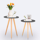 Kit Mesa Lateral Ou Canto Redonda Para Sala Ou Auxiliar Apoio