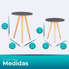 Kit Mesa Lateral Ou Canto Redonda Para Sala Ou Auxiliar Apoio