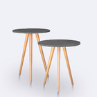 Kit Mesa Lateral Ou Canto Redonda Para Sala Ou Auxiliar Apoio