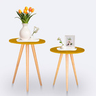 Kit Mesa Lateral Ou Canto Redonda Para Sala Ou Auxiliar Apoio