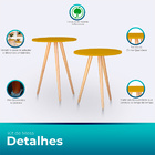 Kit Mesa Lateral Ou Canto Redonda Para Sala Ou Auxiliar Apoio