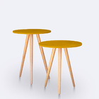 Kit Mesa Lateral Ou Canto Redonda Para Sala Ou Auxiliar Apoio