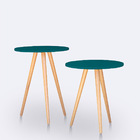 Kit Mesa Lateral Ou Canto Redonda Para Sala Ou Auxiliar Apoio