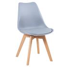 Kit - Mesa Leda 80 Cm Branco + 4 Cadeiras Leda Cinza Claro