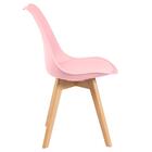 Kit - Mesa Leda 80 Cm Branco + 4 Cadeiras Leda Rosa Claro