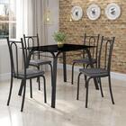 Kit Mesa Lotus Preto 75cm C/ 4 Cadeiras 123 Preto/platina