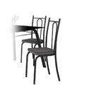 Kit Mesa Lotus Preto 75cm C/ 4 Cadeiras 123 Preto/platina