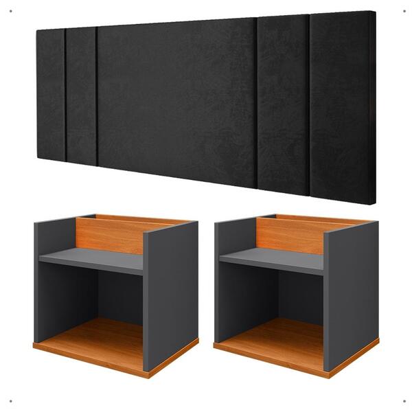 Kit Mesa Madri Apoio Lateral Cama Suspensa Parede Cabeceira L