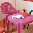 Kit Mesa Mais 2 Cadeiras Rosa E 2 Azul Infantil 58x26cm Teddy