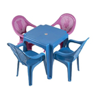 Kit Mesa Mais 2 Cadeiras Rosa E 2 Azul Infantil 58x26cm Teddy
