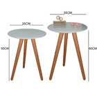 Kit Mesa Mesinha De Canto Lateral Tripé Laqueada Com Vidro 35