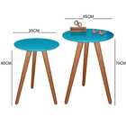 Kit Mesa Mesinha De Canto Lateral Tripé Laqueada Com Vidro 35