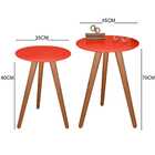 Kit Mesa Mesinha De Canto Lateral Tripé Laqueada Com Vidro 35