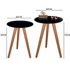 Kit Mesa Mesinha De Canto Lateral Tripé Laqueada Com Vidro 60