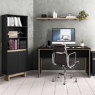 Kit Mesa Para Escritório 135cm Com Estante 3 Prateleiras Los