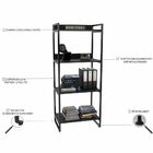 Kit Mesa Para Escritório Com Estante 4 Prateleiras Industrial