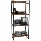 Kit Mesa Para Escritório Com Estante 4 Prateleiras Industrial