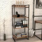 Kit Mesa Para Escritório Com Estante 4 Prateleiras Industrial