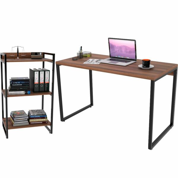 Kit Mesa Para Escritório Com Estante Office Estilo Industrial
