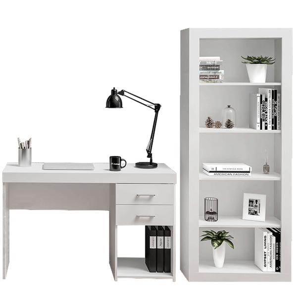 Kit Mesa Para Escritório E Home Office Malta Com Estante Isis