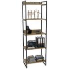 Kit Mesa Para Escritório Industrial Em L Com 2 Estantes Com 5