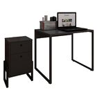 Kit Mesa Para Escritório Industrial Soft 90 Cm Com Gaveteiro