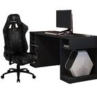 Kit Mesa Para Pc Gamer Destiny Preto Com Cadeira Gamer Bc3 Th