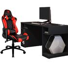 Kit Mesa Para Pc Gamer Destiny Preto E Cadeira Gamer Tgc12 H0