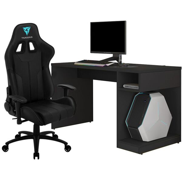 Kit Mesa Para Pc Gamer Legend Com Cadeira Gamer Bc3 Thunderx3