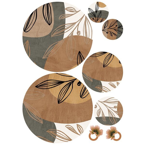 Kit Mesa Posta Completo Mdf Boho Bege Formas