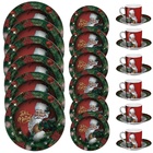 Kit Mesa Posta Natal 18 Peças Melamina Prato De Jantar, Sobre