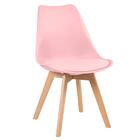 Kit - Mesa Redonda 70 Cm Branco + 3 Cadeiras Leda Rosa Claro