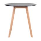 Kit - Mesa Redonda 70 Cm Preto + 4 Cadeiras Leda Vermelho