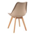 Kit - Mesa Redonda 80 Cm Branco + 4 Cadeiras Leda Nude