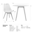 Kit - Mesa Redonda 90 Cm Branco + 4 Cadeiras Leda Rosa Claro