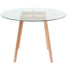 Kit - Mesa Redonda Com Tampo De Vidro 100 Cm + 4 Cadeiras Led