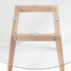 Kit - Mesa Redonda Com Tampo De Vidro 100 Cm + 4 Cadeiras Led