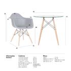 Kit - Mesa Redonda De Vidro Eames 80 Cm + 3 Cadeiras Eiffel D