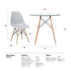 Kit - Mesa Redonda De Vidro Eames 80 Cm + 4 Cadeiras Eiffel D