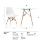 Kit - Mesa Redonda De Vidro Eames 80 Cm + 4 Cadeiras Eiffel D