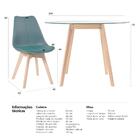 Kit - Mesa Redonda De Vidro Leda 100 Cm + 3 Cadeiras Estofada