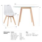 Kit - Mesa Redonda De Vidro Leda 100 Cm + 3 Cadeiras Estofada