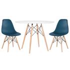 Kit - Mesa Redonda Eames 100 Cm Branco + 2 Cadeiras Eiffel Ds