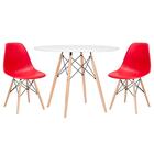 Kit - Mesa Redonda Eames 100 Cm Branco + 2 Cadeiras Eiffel Ds