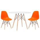Kit - Mesa Redonda Eames 100 Cm Branco + 2 Cadeiras Eiffel Ds