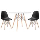 Kit - Mesa Redonda Eames 100 Cm Branco + 2 Cadeiras Eiffel Ds