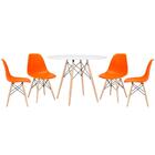 Kit - Mesa Redonda Eames 100 Cm Branco + 4 Cadeiras Eiffel Ds