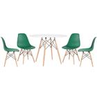 Kit - Mesa Redonda Eames 100 Cm Branco + 4 Cadeiras Eiffel Ds