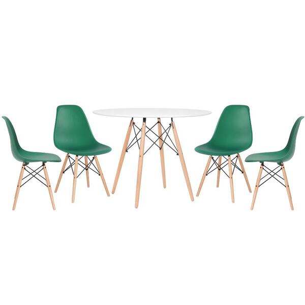 Kit - Mesa Redonda Eames 100 Cm Branco + 4 Cadeiras Eiffel Ds