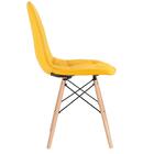 Kit - Mesa Redonda Eames 100 Cm Branco + 4 Cadeiras Estofadas